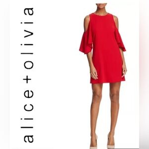 Alice + Olivia Coley Cold Shoulder Sheath Mini Dress